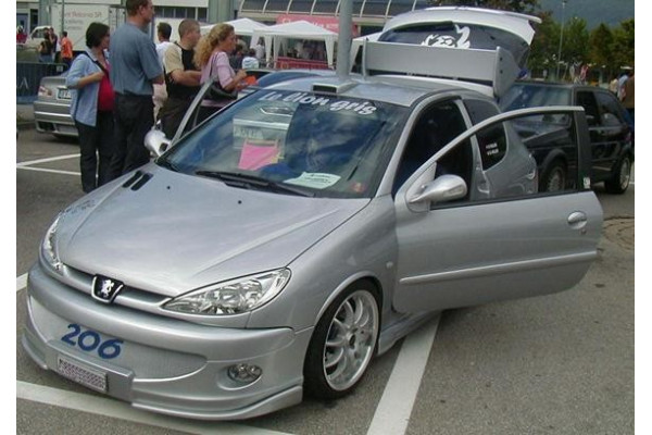 вії (накладки на фари) Peugeot 206 вузькі (скловолокно)