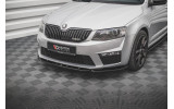 Тюнінговий спойлер переднього бампера Skoda Octavia 3 RS дорестайл вер. 4