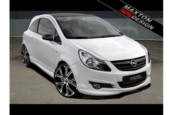 Передня накладка на бампер Opel Corsa D дорестайл (ABS)