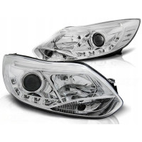 Хром фари передні tube light FORD FOCUS MK3 дорестайл