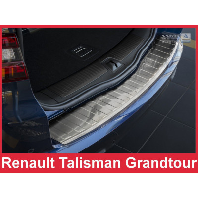 Захисна накладка на бампер із загином та ребрами Renault Talisman Grandtour (Kombi)