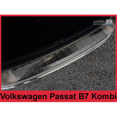 Накладка на бампер із ребрами Volkswagen Passat B7 Variant (kombi) чорна