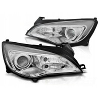 Передні тюнінгові фари OPEL ASTRA J хромовані з DRL