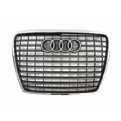 сіра решітка радіаторна для Audi A6 C6 (без місць під парктроніки)