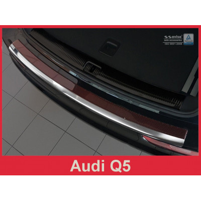 захисна накладка на бампер Audi Q5 сталь+carbon red