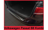 Накладка на бампер із загином та ребрами Volkswagen Passat B8 Variant (kombi) чорна (графіт)