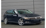 Накладка на бампер із загином Volkswagen Passat B8 Variant (kombi), сталь+carbon red