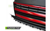 Ґрати тюнінгові VW T6 Transporter чорні з червоними смужками