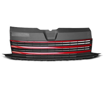 Ґрати тюнінгові VW T6 Transporter чорні з червоними смужками