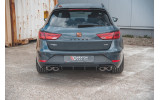 Дифузор заднього бампера з ребрами Seat Leon Cupra ST MK3 FL вер.3 (подвійні насадки)