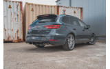 Дифузор заднього бампера з ребрами Seat Leon Cupra ST MK3 FL вер.3 (подвійні насадки)