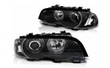 Тюнінг фари з чорним корпусом BMW E46 9-03 C/ C Led angel eyes