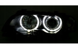 Тюнінг фари з чорним корпусом BMW E46 9-03 C/ C Led angel eyes