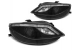 Чорні фари передні з led поворотами SEAT IBIZA 4 6J 2008-2012