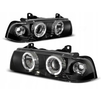 Передні фари з чорним корпусом BMW 3 E36 sedan rings