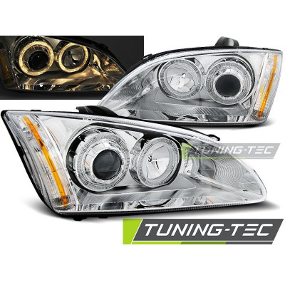 Передні хромовані фари FORD FOCUS МК2 2004-2008 angel eyes