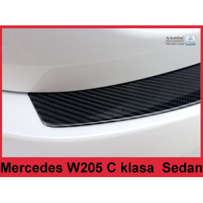 Накладка на бампер із загином Mercedes C W205 Carbon