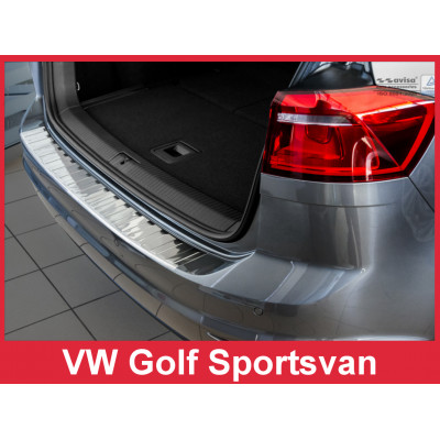 Накладка на бампер із загином та ребрами Volkswagen Golf Sportsvan