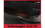 Накладка на бампер із загином Volkswagen Golf VII Hatchback (чорна сталь+carbon red)