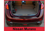 Накладка на бампер із загином та ребрами Nissan Murano Z51 (чорна)