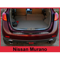 Накладка на бампер із загином та ребрами Nissan Murano Z51 (чорна)