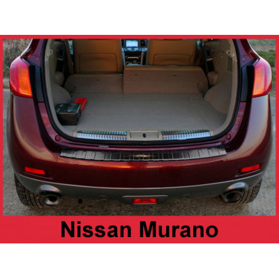 Накладка на бампер із загином та ребрами Nissan Murano Z51 (чорна)