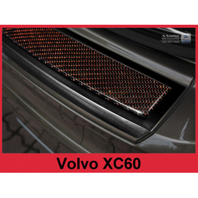 захисна накладка на бампер Volvo XC60 чорна сталь+carbon red