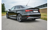 Бічні дифузори заднього бампера Audi S3/A3 S-line 8V FL Sedan