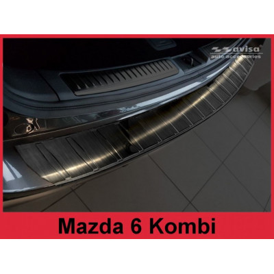 захисна накладка на бампер із загином Mazda 6 Kombi Stal чорна