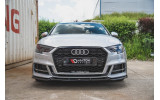 Дифузор переднього бампера Audi S3/A3 S-line 8V FL Sedan вер.3