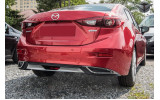 Дифузор заднього бампера Mazda 3 (2013-2018) седан, чорний/срібло