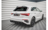 Дифузор на задній бампер Audi A3 8Y Sportback S-line із муляжами вихлопних труб