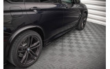 Листя (дифузори) під бічні пороги BMW X5 M F85 чорний глянець