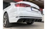 Дифузор заднього бампера Audi A4 B9 S-line під дві одинарні труби