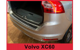 Накладка на бампер із загином та ребрами Volvo XC60 чорна (графіт)