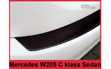 Накладка на бампер із загином Mercedes C W205 Carbon (red)