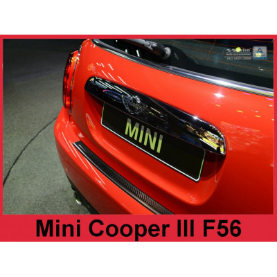 Накладка на бампер із загином Mini Cooper III F56 чорна сталь+carbon