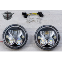 LED фари передні Land Rover Defender (чорні) 55W