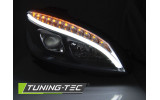 Чорні фари TUBE LIGHT передні MERCEDES W204 дорестайл з led поворотами