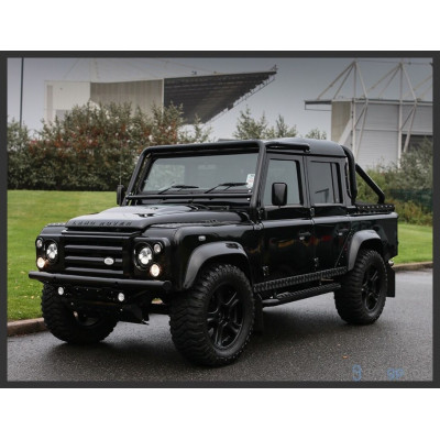 пороги (підніжки бічні) Land Rover Defender чорні (модель 110)