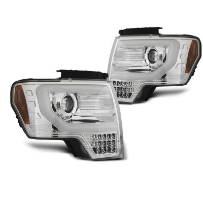 Передні фари тюнінгові FORD F150 MK12 TUBE LIGHT (led поворот)