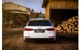 Накладка заднього бампера Audi A6 C8 S-line із муляжами вихлопних труб