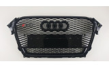 чорні радіаторні решітки в стилі RS для AUDI A4 B8 рестайл з емблемою QUATTRO