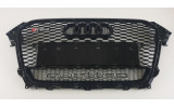 чорні радіаторні решітки в стилі RS для AUDI A4 B8 рестайл з емблемою QUATTRO