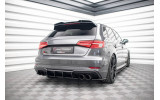 Центральний дифузор заднього бампера Street pro Audi S3 8V Sportback рестайл