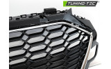 Тюнінгові грати радіатора Audi A4 B9 рестайл у стилі RS4 чорна з хром рамкою