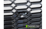 Тюнінгові грати радіатора Audi A4 B9 рестайл у стилі RS4 чорна з хром рамкою