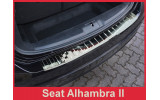 Накладка на бампер із загином та ребрами Seat Alhambra II/Volkswagen Sharan II (подвійне полірування)