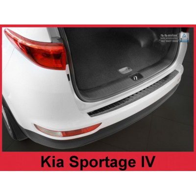 захисна накладка на бампер із загином та ребрами Kia Sportage IV чорна