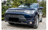 декоративна накладка (листя) переднього бампера MITSUBISHI OUTLANDER 2013-2016